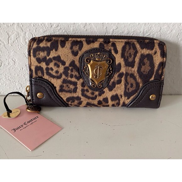 Juicy Couture Juicy Romance Gusset Single Zip Around Natural Leopard VIRAL NEW - Picture 1 of 16